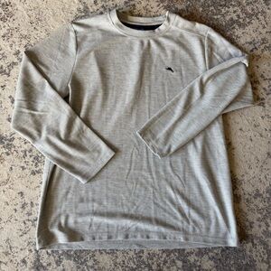 EUC Tommy Bahama long sleeve crewneck shirt--Gray--Large
